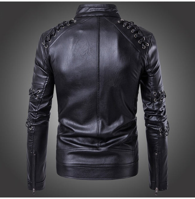 Handmade Men’s Black Leather Motorcycle Jacket, Fashionable street wear jackets