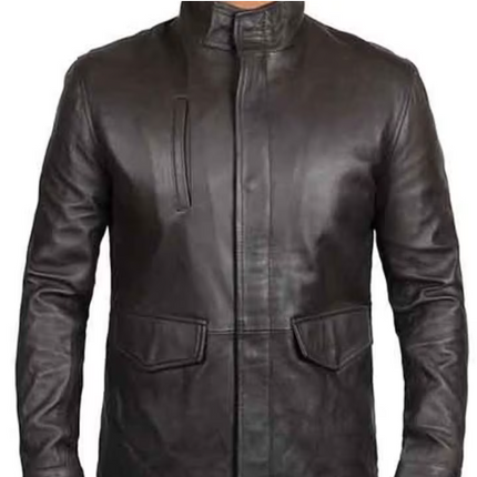 Men Handmade Genuine Black Leather Jacket, Coat Jacket