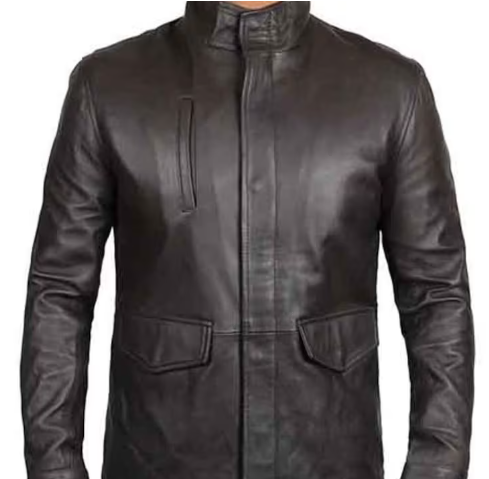 Men Handmade Genuine Black Leather Jacket, Coat Jacket