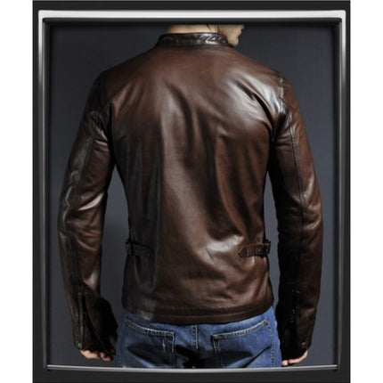 Men Brown Leather Jacket, Mens Biker Jacket, Casual Leather Jackets