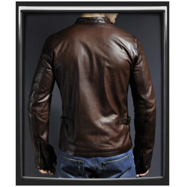 Men Brown Leather Jacket, Mens Biker Jacket, Casual Leather Jackets