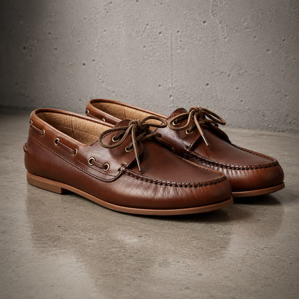 Handmade men classic style brown leather derby dress shoes, Men office shoes
