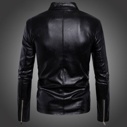 Handmade Mens Black Leather Jacket, Men Black Biker Leather Jacket