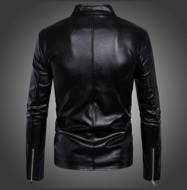 Handmade Mens Black Leather Jacket, Men Black Biker Leather Jacket