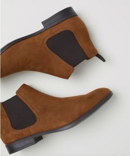 New Men’s Brown High Ankle Chelsea Business Boots, Real Suede Dress Boots