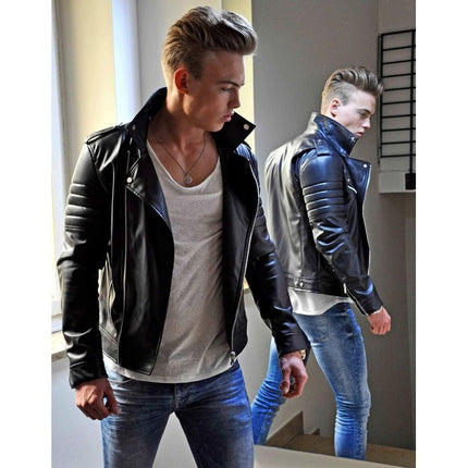 Handmade Men Black Cowhide Fashion Leather Jacket, Leather Jackets For Men’s