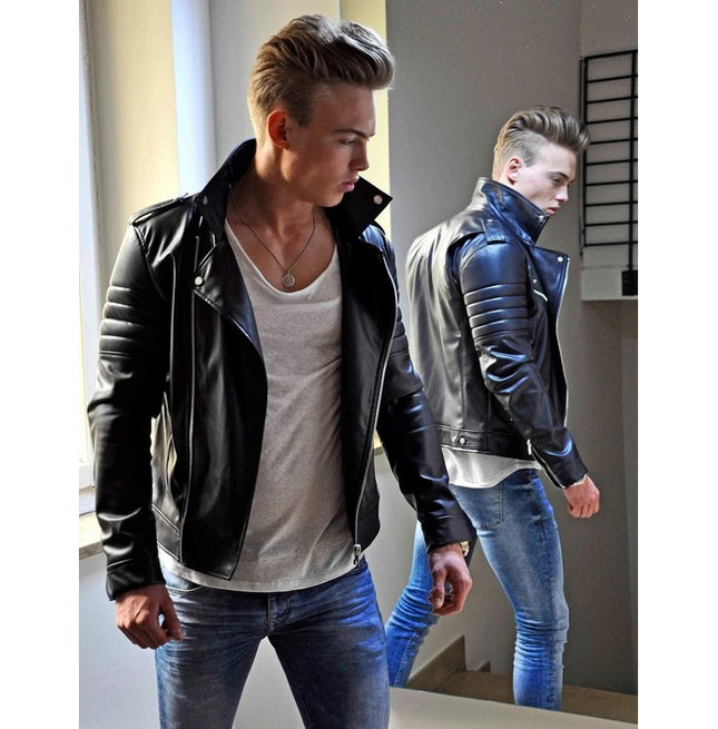 Handmade Men Black Cowhide Fashion Leather Jacket, Leather Jackets For Men’s