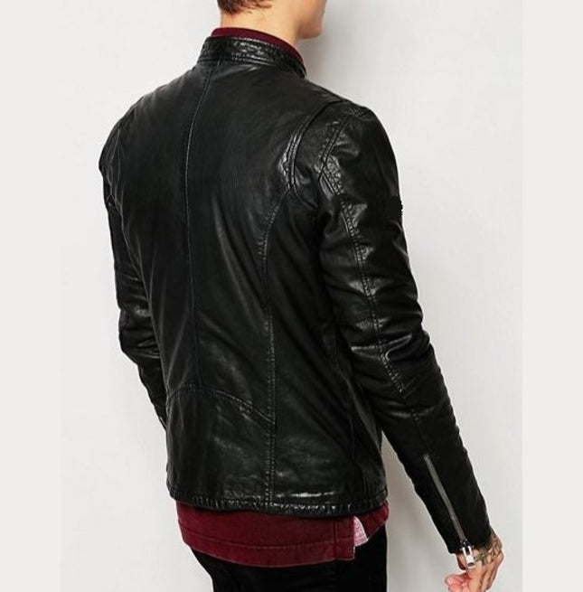 Mens Biker Leather Jacket, Men Fashion Black Leather Jacket, Jackets