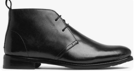 New men Black chukka lace up low ankle leather dress boot, formal boot, business boots