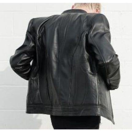 Handmade Men Black Leather Biker Pad Jackets, Real Leather Jackets For Mens