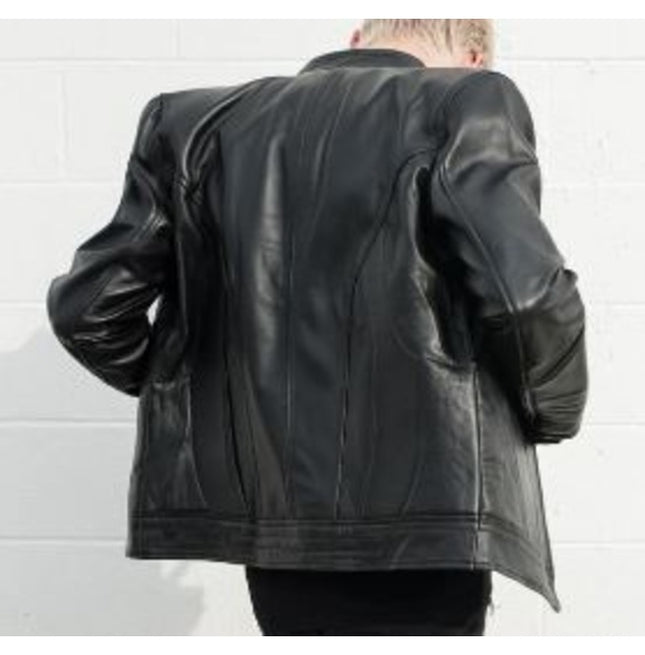 Handmade Men Black Leather Biker Pad Jackets, Real Leather Jackets For Mens