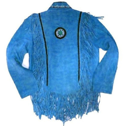 Cowboy Western Leather Jacket,Men Western Leather Jacket Wear Fringes Beads