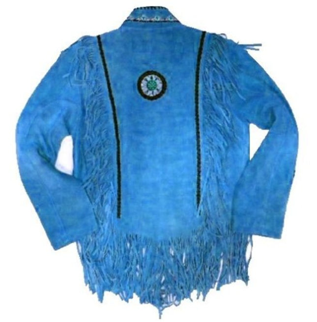 Cowboy Western Leather Jacket,Men Western Leather Jacket Wear Fringes Beads