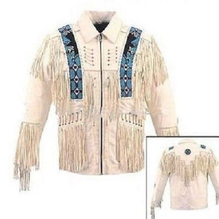 Eagle Beads Western Cowboy Suede Leather Jacket, Cowboy Jacket