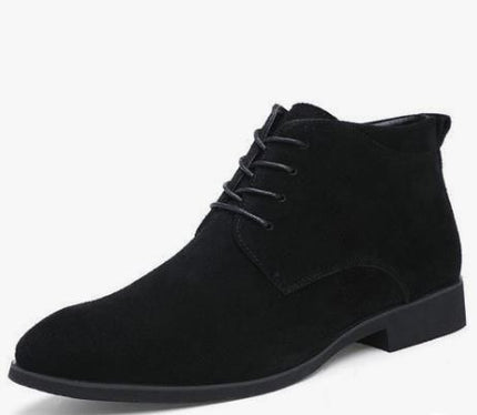 Men’s Black Chukka Lace Up Dress Office Boots Suede Ankle Business Boots