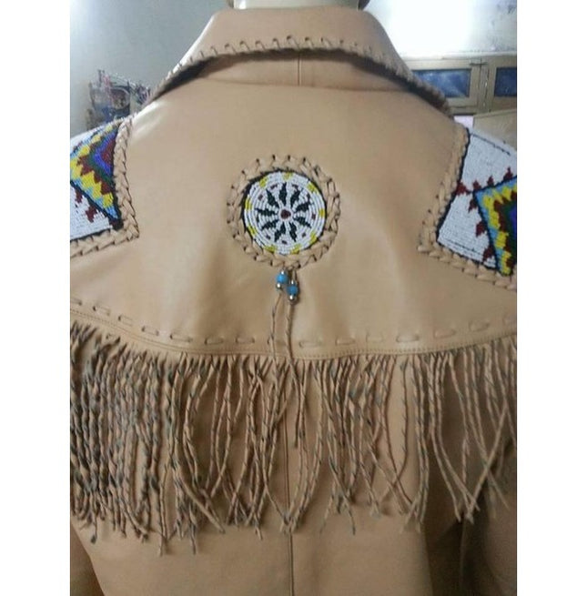 Mens Cowboy Suede Leather Jacket Western Coat Fringes, Cowboy Jacket Men