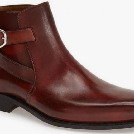 Handmade Men’s Burgundy Ankle Jodhpur Dress Office Boots, Real Leather Ankle Business Boots