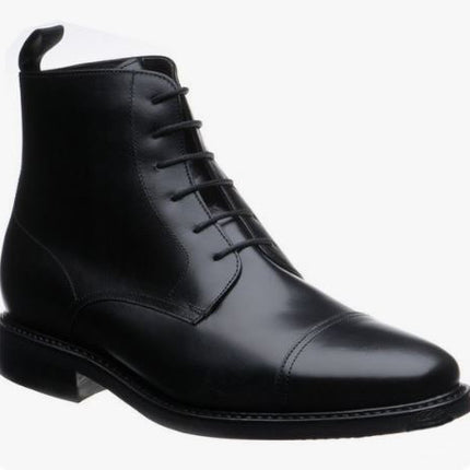 Men’s Black High Ankle Chukka Dress Office Boots, Real Leather Ankle Business Boots