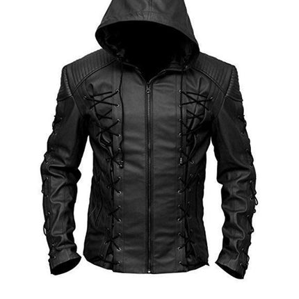 Roy Harper Black Arrow Jacket, Men Leather Jacket Celebrity Jackets