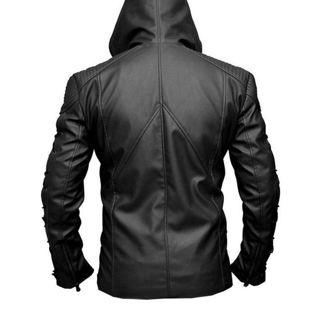 Roy Harper Black Arrow Jacket, Men Leather Jacket Celebrity Jackets