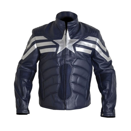 New Padded Motorcycle Captain America Winter Soldier V2 Real Leather