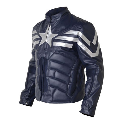 New Padded Motorcycle Captain America Winter Soldier V2 Real Leather