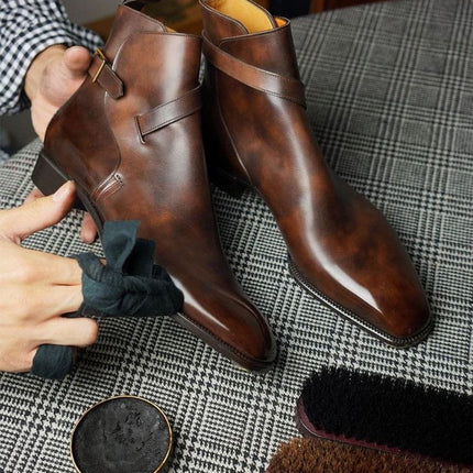 Handmade men leather Antique Brown Jodhpur boots