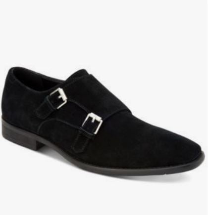 New Handmade Men’s Black Double Monk Strap Formal Dress Business Shoes, Real Suede Office shoes