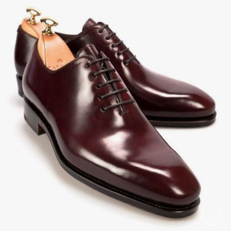 Handmade Men’s Maroon Lace Up Business Dress Shoes, Real Leather Office Shoes.