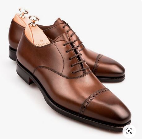 Handmade Men’s Brown Brogue Lace Up Business Dress Shoes, Real Leather Office Shoes.