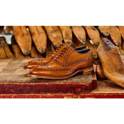 Handmade Men’s Brown Wing Tip Brogue Lace Up Business Real Leather Shoes