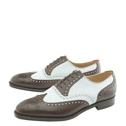 Men Two Tone Wing Tip Brogue Formal Dress Shoes, Spectator Shoes