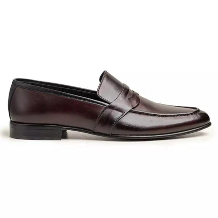 New Men Classy Burgundy Moccasins Dress Shoes, Men Brown Leather Slip Ons Moccasins