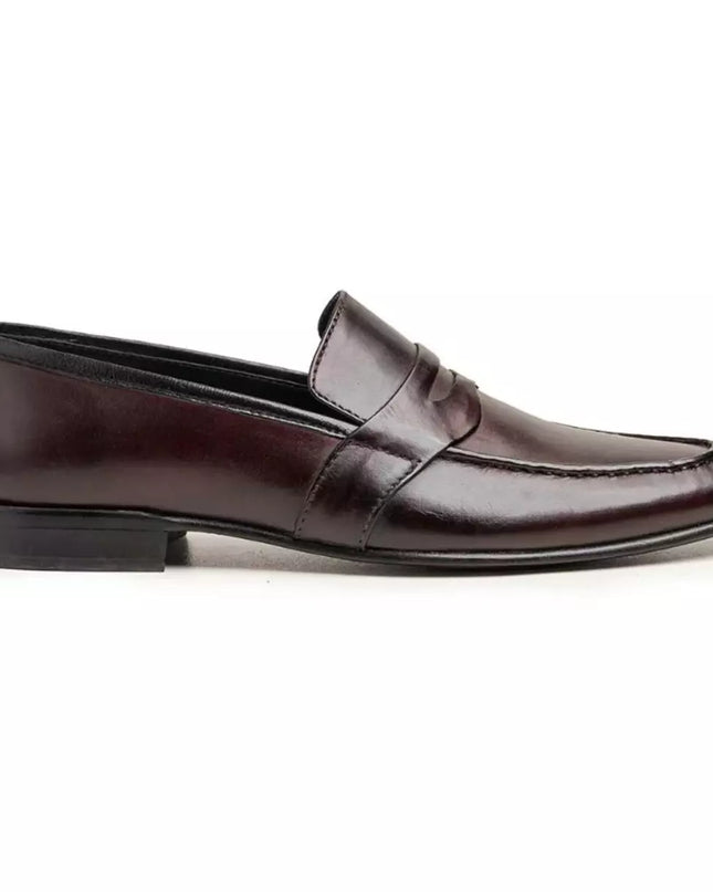 New Men Classy Burgundy Moccasins Dress Shoes, Men Brown Leather Slip Ons Moccasins