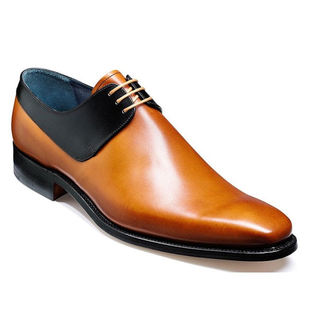 Handmade Men Derby Shoes, Tan And Black Dress Shoes, Formal Shoes