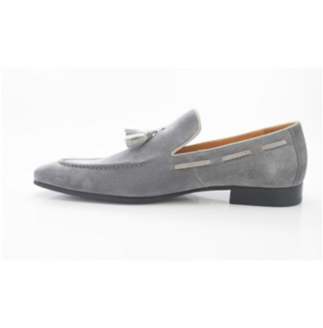 Handmade Men Gray Suede Tassels Shoes Moccasins Loafer Driving Shoes