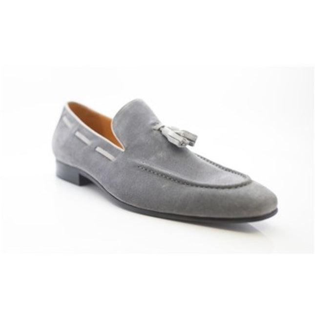 Handmade Men Gray Suede Tassels Shoes Moccasins Loafer Driving Shoes