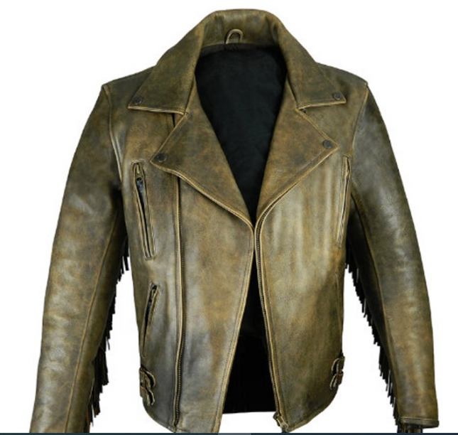 Handmade Men Brown Fringed Leather Jacket, Western Jacket For Men