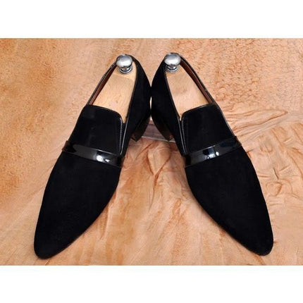 Handmade Men Black Shoes, Suede Moccasin Shoes, Leather Formal Shoes Men’s