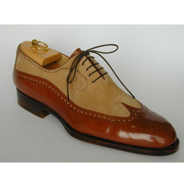 Men Spectator Shoes, Wingtip Brogue Two Tone Shoes, Formal Dress Shoes