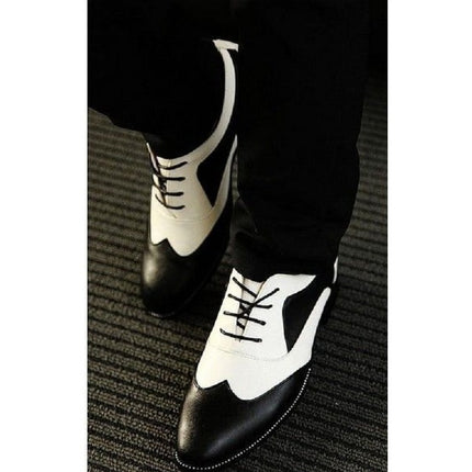 Handmade Mens Spectator Shoes, Men Black And White Lace Up Shoes