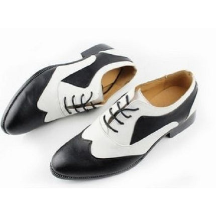 Handmade Mens Spectator Shoes, Men Black And White Lace Up Shoes