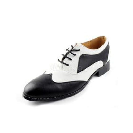 Handmade Mens Spectator Shoes, Men Black And White Lace Up Shoes
