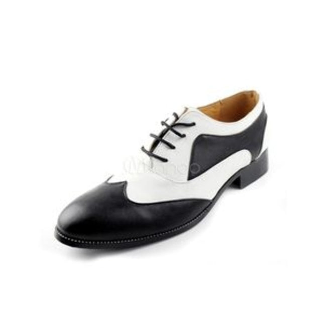 Handmade Mens Spectator Shoes, Men Black And White Lace Up Shoes