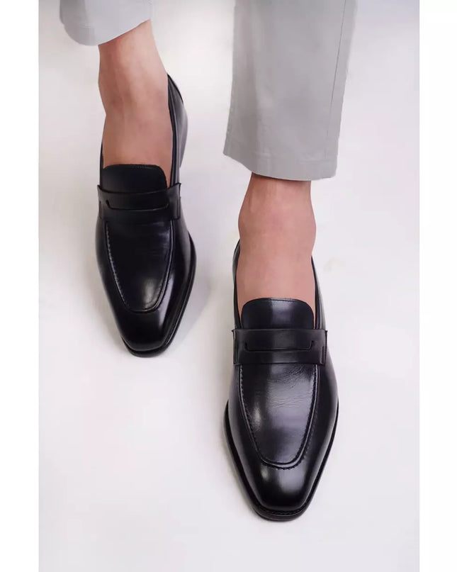 Handmade Mens Black Leather Moccasins, Men Brown Dress Shoes, Gift for Him