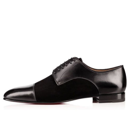 Handmade Men Black Color Suede And Leather Formal Shoes, Dress Shoes