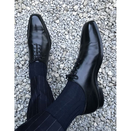 Handmade Men Oxford Formal Black Leather Shoes, Black Leather Dress Shoes