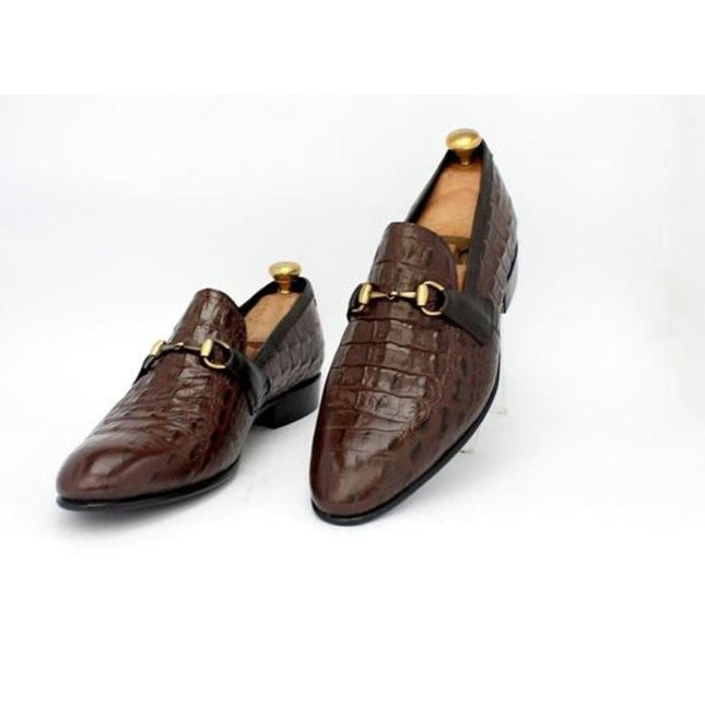 Handmade Mens Alligator Leather Moccasins Loafer, Crocodile Shoes For Men’s