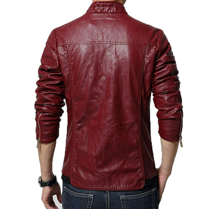 Handmade New Men’s Dark Red Jacket, Moto Stylish Slim Fit Coat Jacket For Men