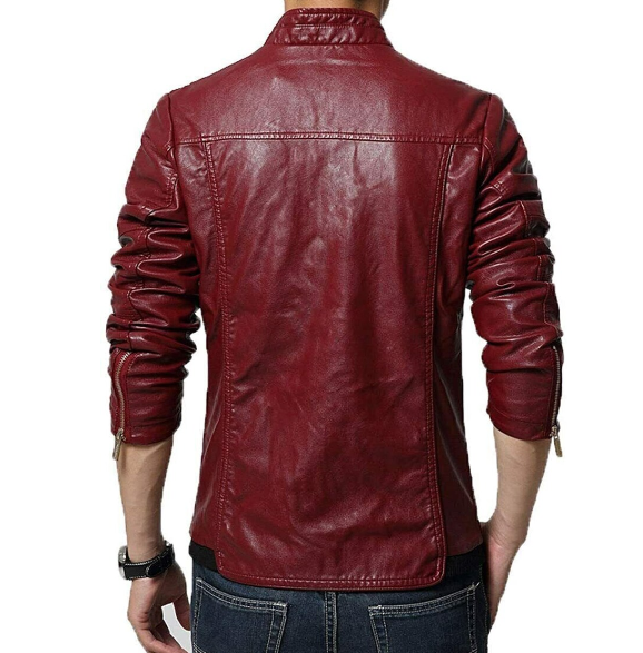 Handmade New Men’s Dark Red Jacket, Moto Stylish Slim Fit Coat Jacket For Men